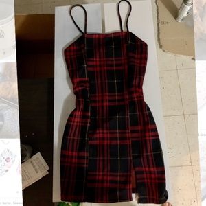 Plaid Spaghetti Strap Dress
